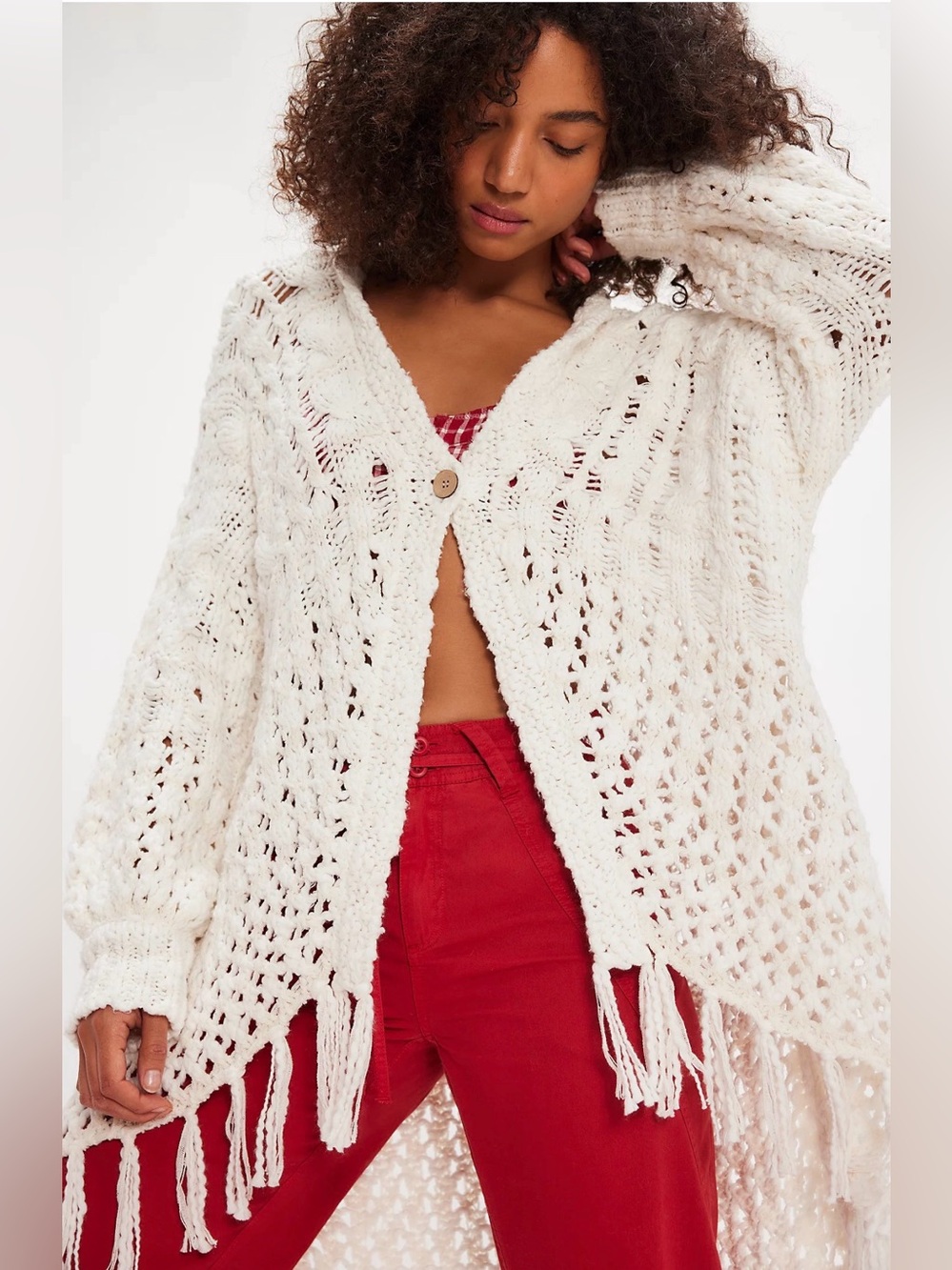 NWT Free People Calista Open Knit Stripe Cardigan S